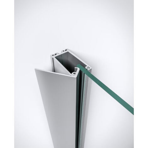 Paroi de douche à l'italienne, profilé aspect chromé, paroi fixe Walk In, NewStyle Schulte, traitement anticalcaire, décor Mistral, verre 5 mm, 100 x 190 cm