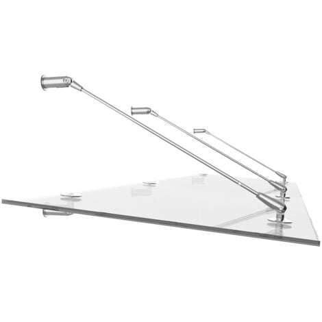 Marquise auvent de porte, Schulte Davita, verre véritable 12 mm, fixations inox, 160 x 90 cm