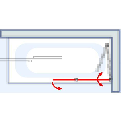 Parete Doccia Per Vasca L.70 X A.130 Cm - Vetro Sicurezza 5mm, Bianco Alpino, Anta Girevole 180&deg;