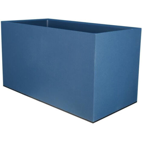 Maceta rectangular RIVIERA GRANIT - Plástico - 80x40 cm - Azul (1/2)