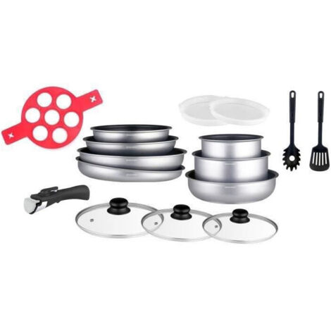 Batterie de cuisine Arthur Martin AM3950 16 pieces - Aluminium - Poignée amovible - Tous feux dont induction (1/5)