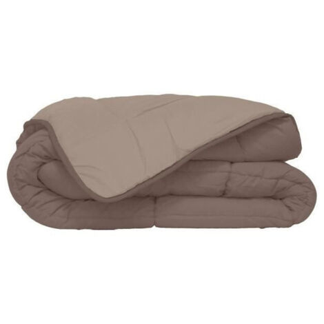 HUDSON Couette legere Microfibre 200g/m2 220x240cm Taupe + Lin