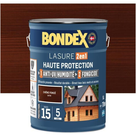 Laca 2 en 1 Alta protección - Roble oscuro satinado - BONDEX - 5 L