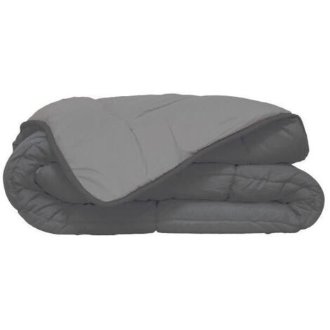 HUDSON Couette legere Microfibre 200g/m2 140x200cm Acier + Argent