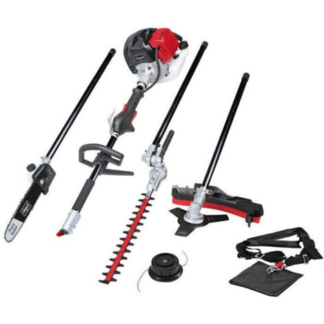Desbrozadora térmica 4 in 1 SCHEPPACH 52CC, podadora, tijeras de altura, cortabordes