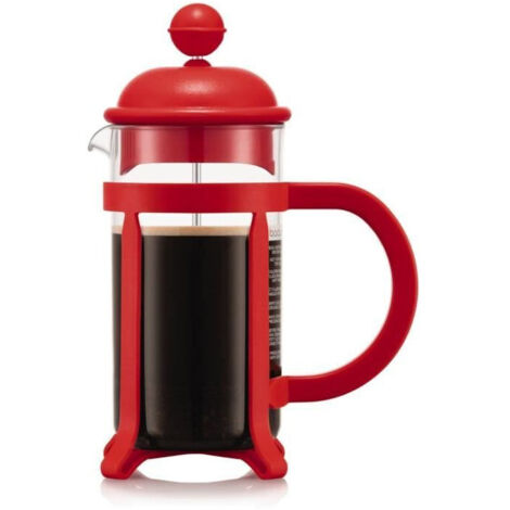 Cafetiere a piston - BODUM - Java - Monture et couvercle en plastique - 3 tasses - 0.35 l - Rouge (1/2)