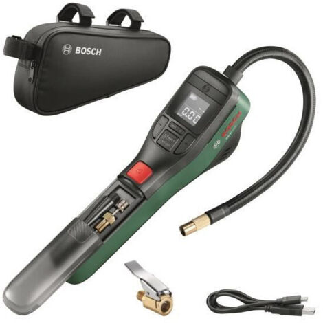 pompe a air comprimé sans fil BOSCH Easypump 3,6V - pour gonfler pneus (vélo, voiture, moto) ballons avec sacoche vélo 060394