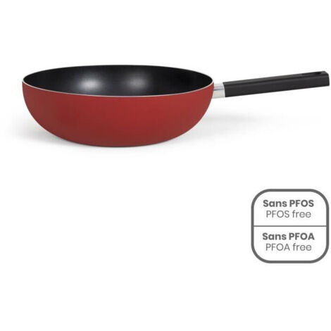 Premier Chef - Wok 32 cm - LIVOO - MEP156R - Antiadhésif sans PFOA ni PFOS - Manche silicone - Tous feux dont induction (1/4)