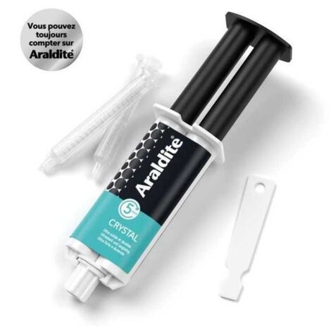Colle époxy bi-composant - CYANOLIT - Araldite - Crystal - 24 ml - Transparent - Haute résistance - Idéale pour assemblages d