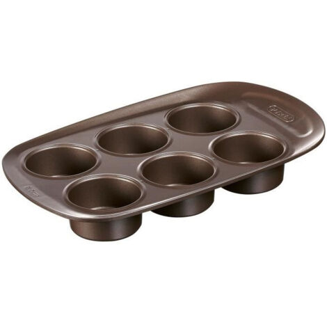 Moule a muffin - PYREX - 1452001 - Rond - Acier carbone - Antiadhésif - 6 cavités (1/5)