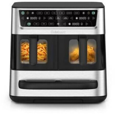 Friteuse sans huile CUISINART - Airfryer AFT13XSSE - Capacité 13,6L - Double cuves + 1 tiroir - Noir / Inox - 2400W
