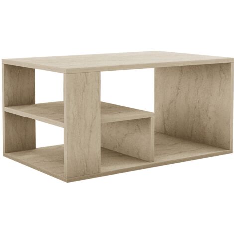 Table basse - EROS - Rectangulaire - Travertin - 80 x 50 x 40 cm (1/5)