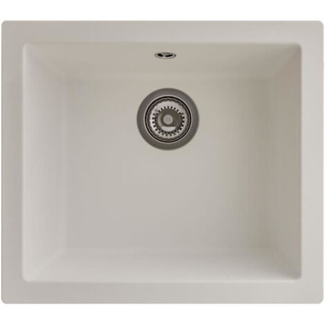 Fregadero de cocina STRADOUR de resina blanca 1 cubeta 500 x 440 mm
