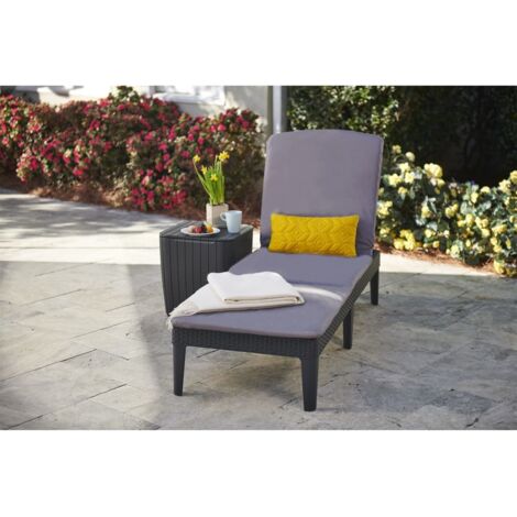 ALLIBERT  Bain de soleil JAIPUR - imitation resine tressee - Gris