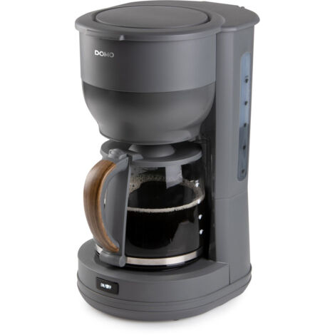 Cafetera de filtro - DOMO - DO754K - 1,25 L - 10 tazas - Gris / Madera (1/5)