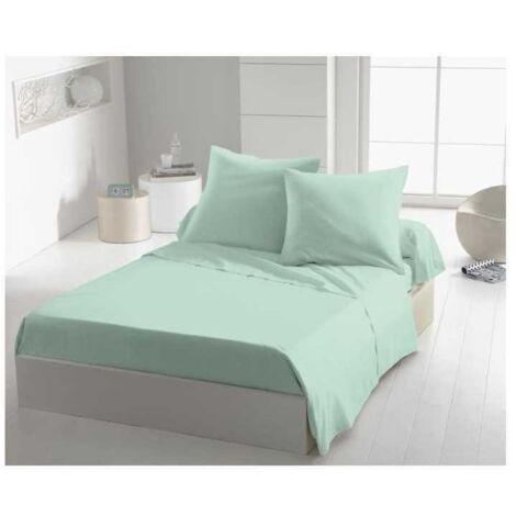 Drap plat HOME LINGE PASSION 240x300 cm Microfibre 82 g/m² Vert d'eau