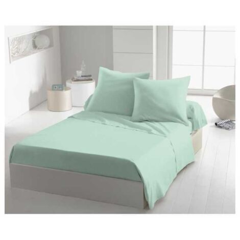 Drap plat HOME LINGE PASSION Microfibre 82 g 180 x 290 cm Vert d'eau