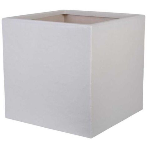 Pot de fleur STRATA L Carré Riven Ø 38,5 cm x H 46,5 cm - Couleur pierre