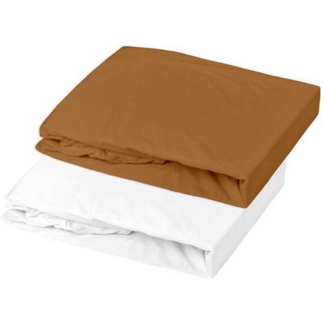 Set ropa de cama P'TIT DODO 60 x 120 cm - Ale8se blanco + Drap-housse caramelo
