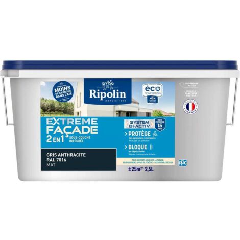Pintura para fachada Ripolin Extreme 2-en-1 mate Gris Antracita RAL 7016 2,5 L