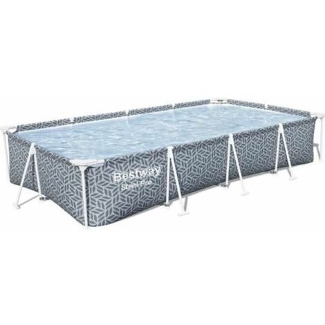 Piscine hors sol tubulaire BESTWAY - Steel Pro™ - 366 x 201 x 66 cm - Rectangulaire - décor graphique