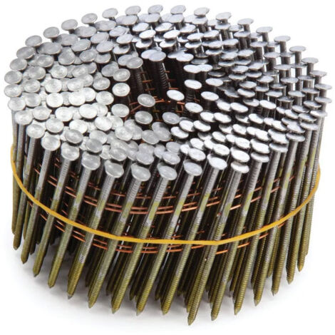 Boite de 4200 clous rouleau Plat 2.5X65mm Annelé Inox304 tête bombée lien plastique