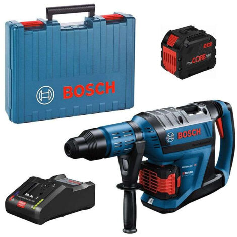 Bosch Professional BITURBO GBH 18V-45 C - Martillo perforador a batería (Brushless, 18V, 12,5 J, Ø máx. hormigón 45 mm, SDS max, Connectivity, 2 bat. ProCORE 12.0Ah, maletín)