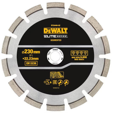 Disque diamant Ø230x22,23mm ELITE DEWALT DT20466-QZ pour béton asphalte (1/3)
