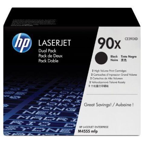 HP Pack de ahorro de 2 cartuchos de tóner original LaserJet 90X de alta capacidad negro (1/5)