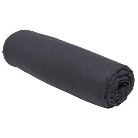 S谩bana encajable TODAY Essential de algod贸n 140 x 190 cm carb贸n gris oscuro funda 23 cm