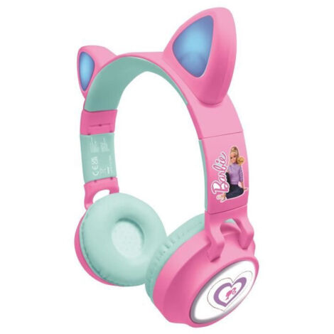Auriculares Barbie inalámbricos recargables luminosos con orejas de gato (1/4)