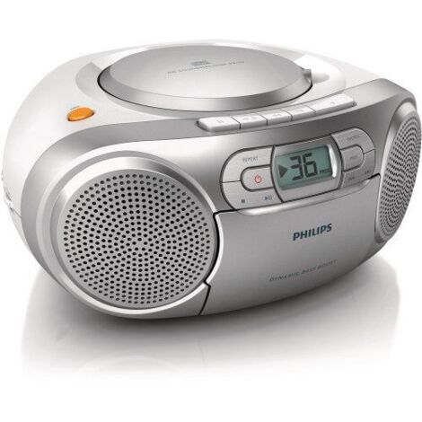 PHILIPS AZ 127/12 Radio CD - 2 x 1 W Puissance - CD, K7 - Platine cassette - Silver