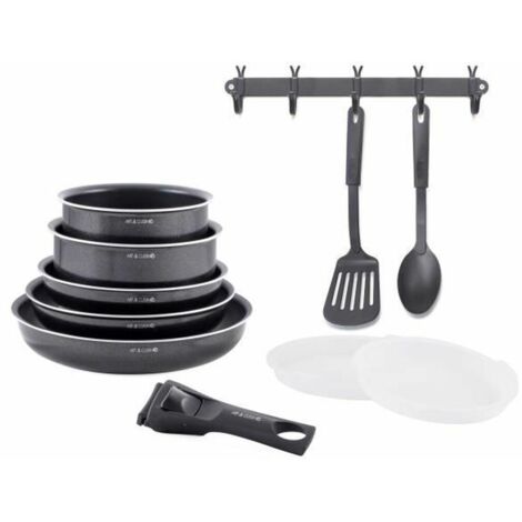 Batería de cocina - Todos los fuegos, incluida la inducción - ART & CUISINE - AC1083 - Aluminio - 10 piezas - Negro (1/5)