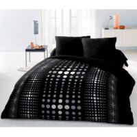 Ropa de cama de microfibra STEEVY 220x240cm y 2 fundas de almohada 63x63cm Negro