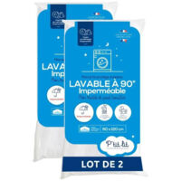 Lote de 2 protectores de colchón para bebé - 60x120 cm - Impermeable y Micro Respirante - Lavable a 90°C - Suave y Silencioso