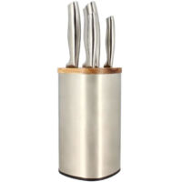 Bloc de couteaux 5 pieces - MENASTYL - 5041070 - En acier inoxydable - Bois