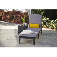 ALLIBERT Bain de soleil JAIPUR - imitation resine tressee - Gris