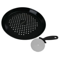 Ensemble plaque a pizza perforée et roulette - FACKELMANN PROFESIONAL - 32 cm