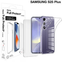 Pack Moxie protection complète écran + Coque pour Samsung Galaxy S25+ Transparent