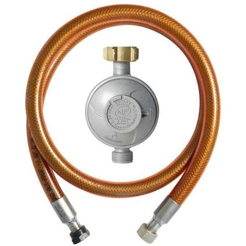Kit Attacco Gas Da 37 Mbar Per Propano/Butano &ndash; Regolatore Con Riduttore Di Pressione E Tubo 1m