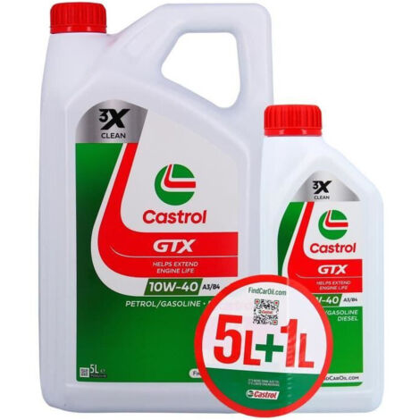 Olio Motore - CASTROL GTX - 10W-40 A3/B4 - 5L+1L - 057026 (1/5)