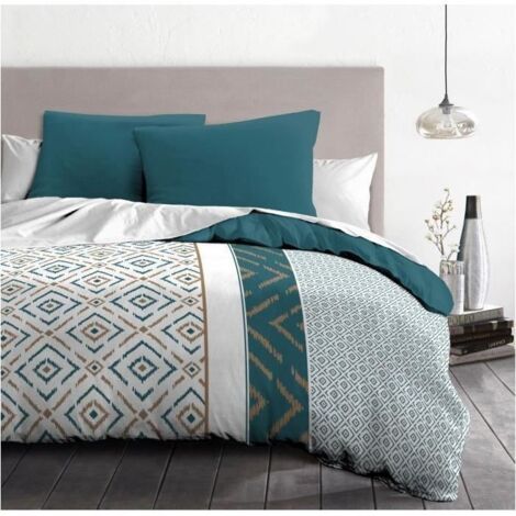Hengwei, biancheria da letto invernale 200 x 200 cm, set da 3 pezzi, extra morbida, copripiumino in microfibra di alta qualità, con federa da 2 x 80 x 80 cm, a righe