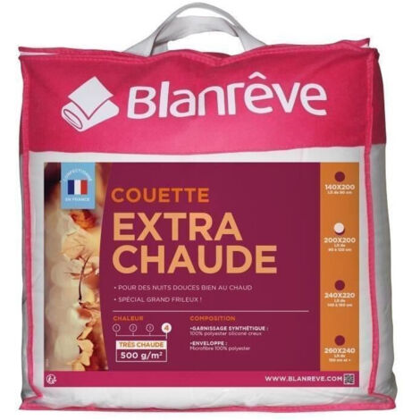 BLANREVE Couette extra chaude en microfibre - 200 x 200 cm - Blanc (1/3)