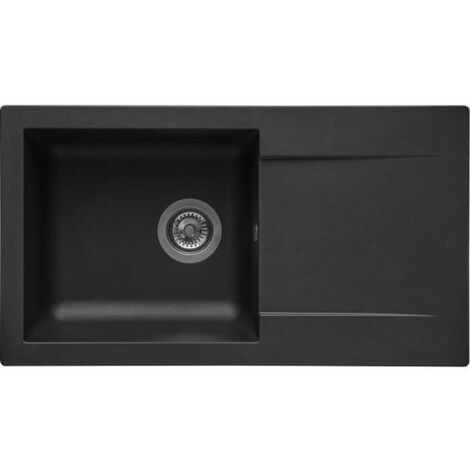 STRADOUR Lavello ad incasso EINNA, in SMC NERO CON PAILLETTES - 06, 1 vasca, dimensioni 78  43,5 cm, scarico manuale