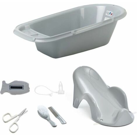 Vasca per Bambini + Sdraietta da Bagno + Termometro + Spazzola e Pettine + Forbici + Aspiratore Nasale
