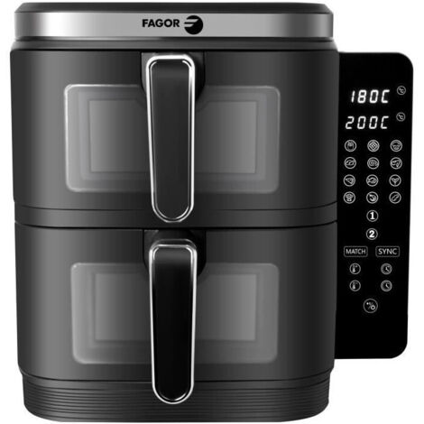 Friggitrice senza olio FAGOR - Airfryer FGD11 - Capacità 11L - Doppie vasche 5,5 L - 12 programmi di cottura - 2800W