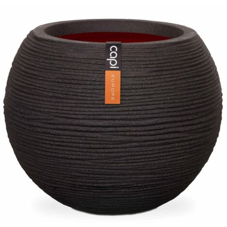 Vaso da fiori Capi Pot Nature Rib rotondo 40 x 32 cm nero KBLR270 424217 (1/5)
