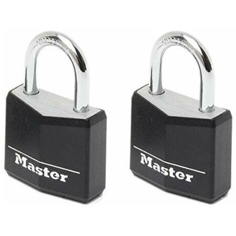 MASTERLOCK Set di 2 lucchetti in alluminio 30mm con rivestimento in vinile