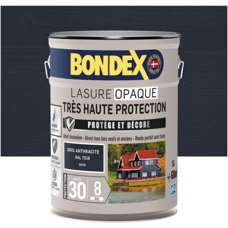 Lasura opaca ad elevata protezione - Grigio antracite RAL 7016 satinato - BONDEX - 5 L