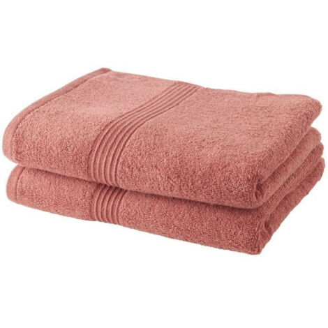TODAY Set di 2 Asciugamani da Bagno 100% Cotone - 50x100 cm - Terracotta (1/2)